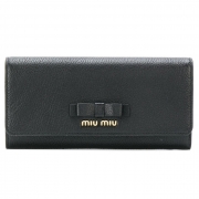 미우미우 로고 장지갑 블랙 5MH109 3R7 F0002